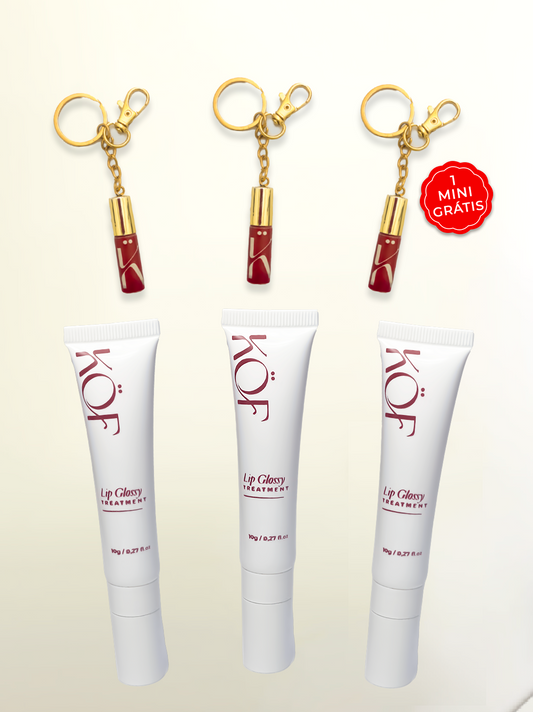 Trio Glossy + 3 Minis (1 de brinde)
